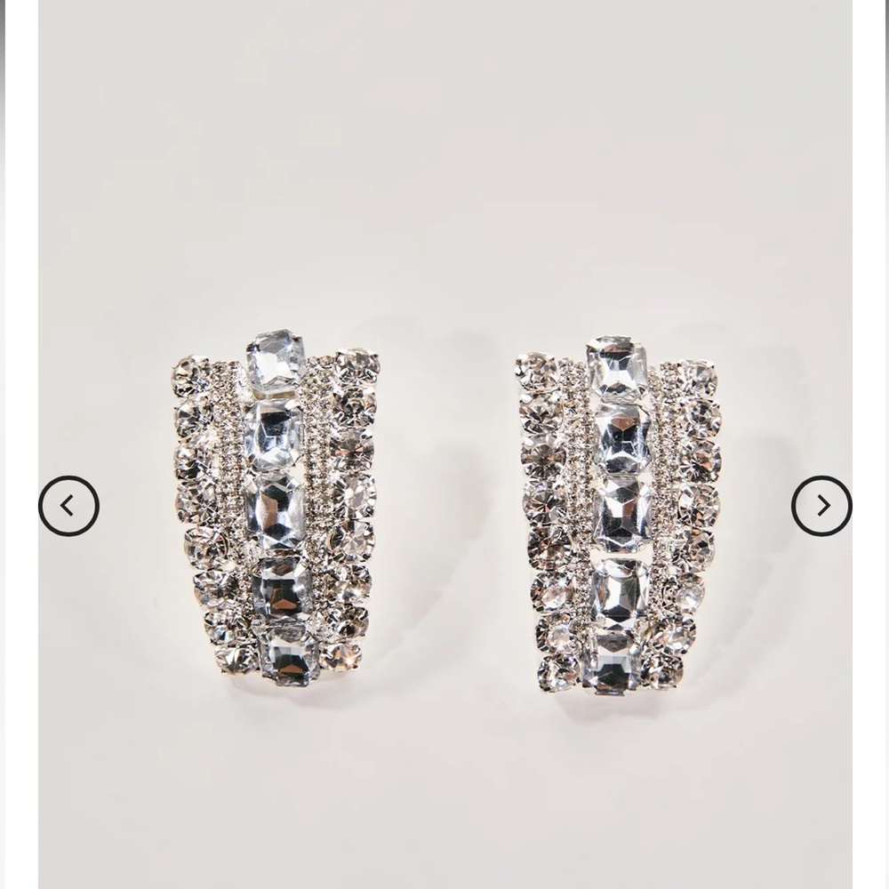 Elegant Silver Crystal Bridal Earrings